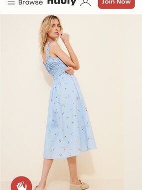 NWT Anthropologie En Saison Zoey Swim Midi Dress Ruffled Straps Small